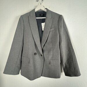 J.Crew Womens Heather Grey Double-Breasted Blazer Jacket Size 10 Lined New $98